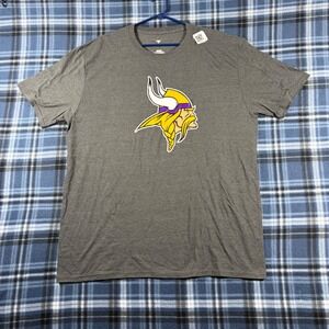 Fanatics Minnesota Vikings NFL T-Shirt Mens XL Charcoal Heather Grey Logo Tee